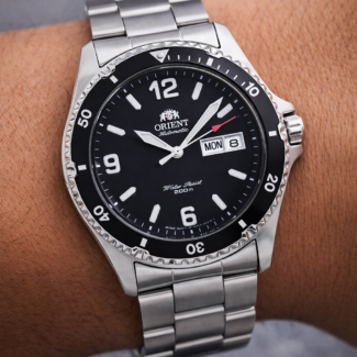 orient mako ii faa02001b9 / taa02001b9 men’s automatic diver watch – black dial stainless steel 200m