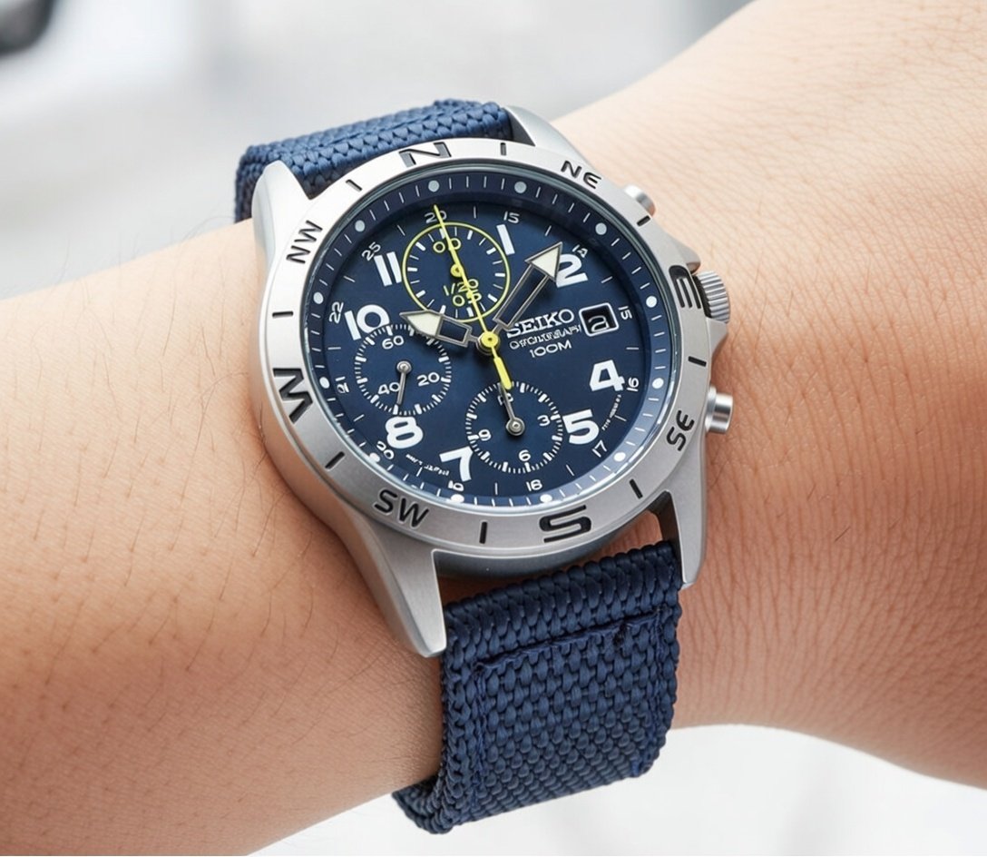Seiko Blue Chrono Nylon Strap Seiko Blue Chrono Nylon Strap